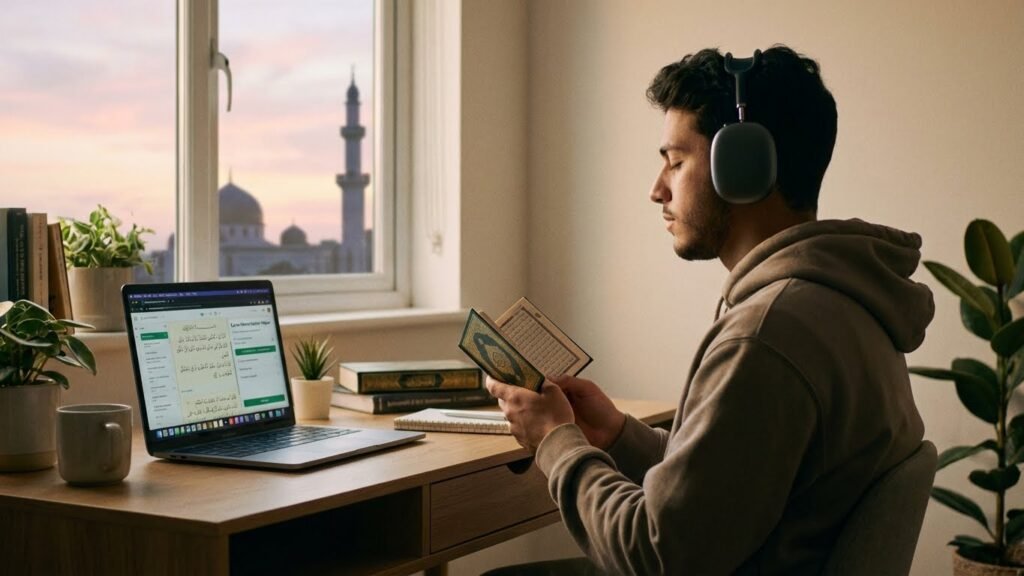 Online Hifz-e-Quran Course - Student Memorizing Holy Quran with Dedication