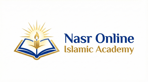 Nasr Online Islamic Academy Official Logo - Open Quran and Candle Icon