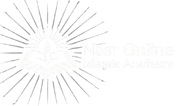 Nasr Online Islamic Academy Footer Logo - White Open Quran and Candle Icon
